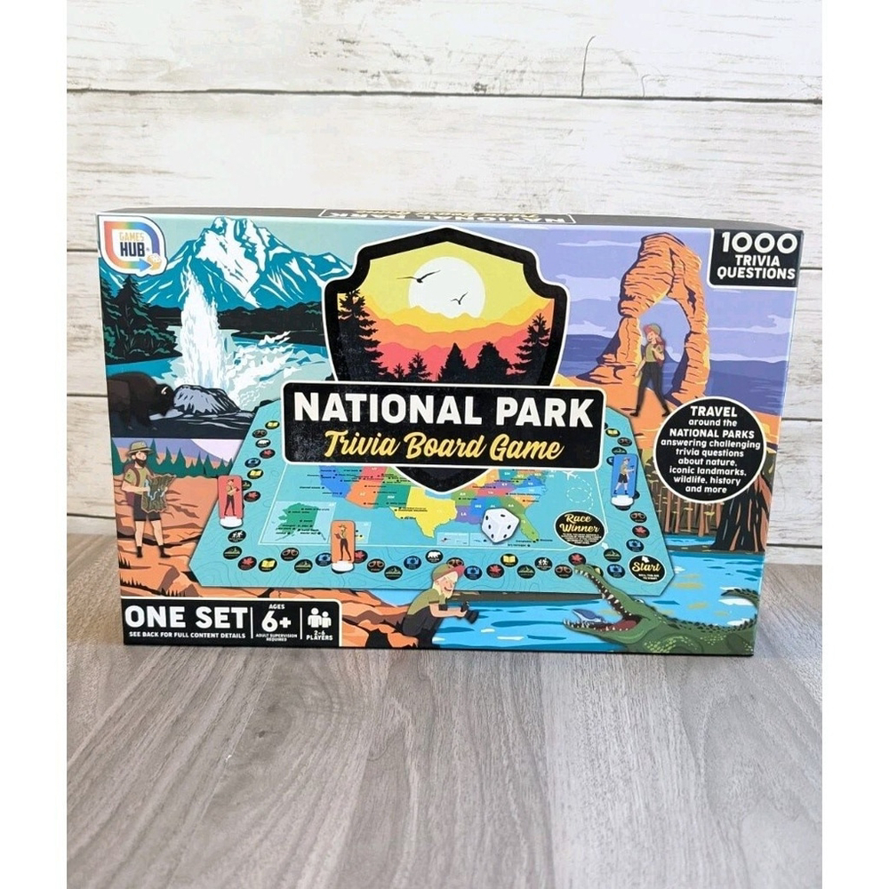 National Park Trivia Board Game, Cards, Game Board, COMPLETE Instructions & pcs